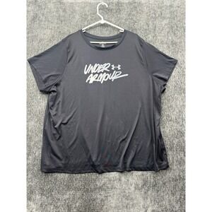 Under Armour UA Velocity Gradient Wordmark T Shirt Womens 3X Black Quick Drying
